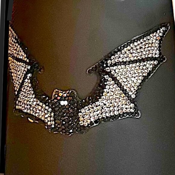 3 Matte Black Glass Storage Containers Crystal Embellished Apothecary Jars NIB - Picture 3 of 7